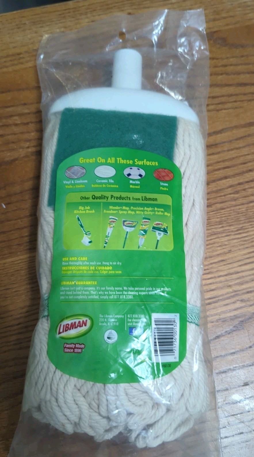 Libman 130 Jumbo 10.5 in. Wet Cotton Mop Refill 1 pk