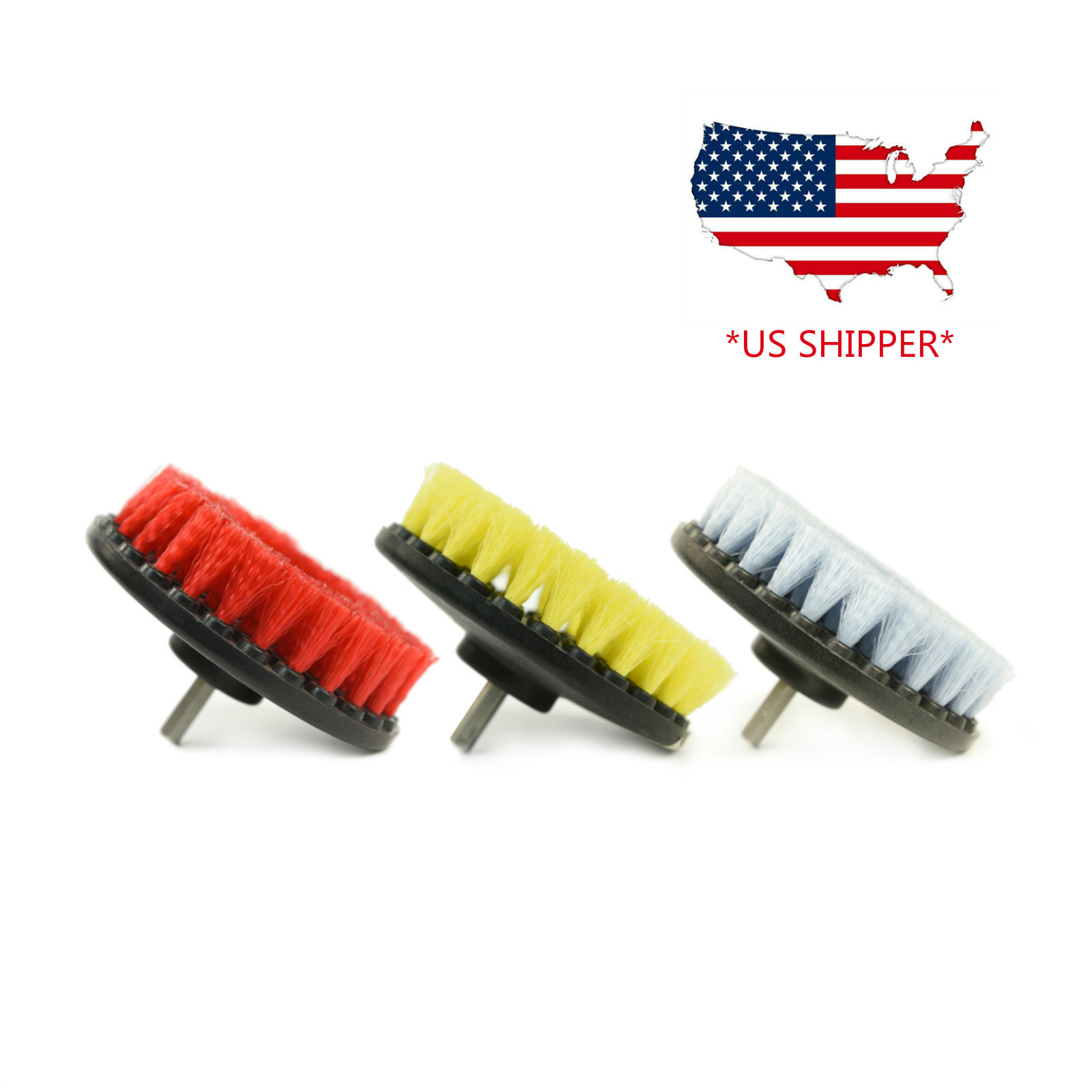 Heavy Duty 5″ Round Scrub Brush with Power Drill Attachment