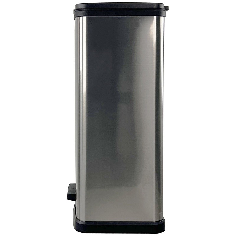 13 Gal Touchless Kitchen Trash Can Step Wastebasket Plastic W/ Lid Silver New