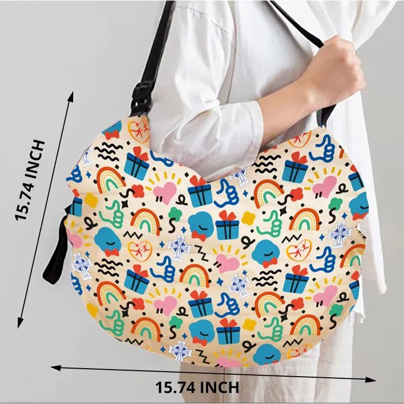 1Pc Foldable Shopping Bag Eco-Friendly Waterproof Portable Storage Bag Large Cap