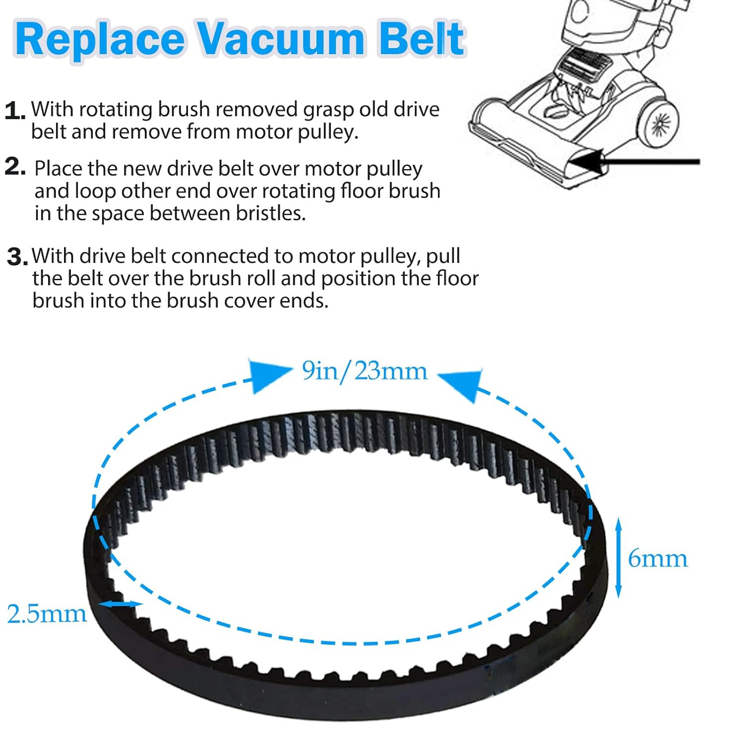 2Pcs BELT for Shark NV611 NV601 NV150 NV151 NV150C # 231-3GT-6 / HTD 231-3M