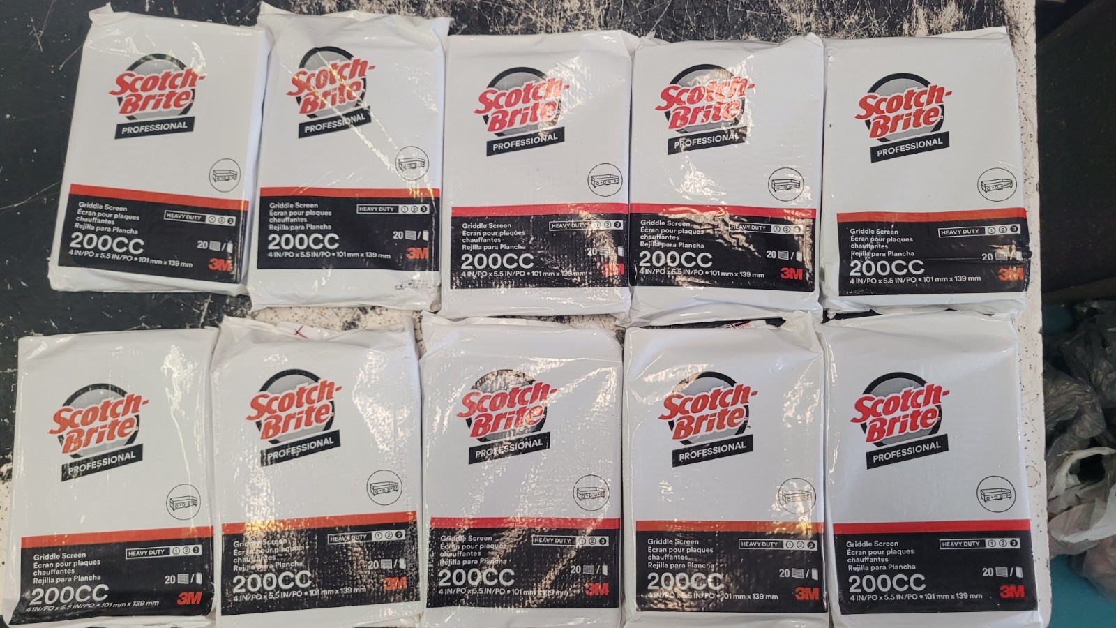 Scotch-Brite 200CC Griddle Screen 4″ x 5.5″ Heavy-Duty Grill 10 Packs-200 Total