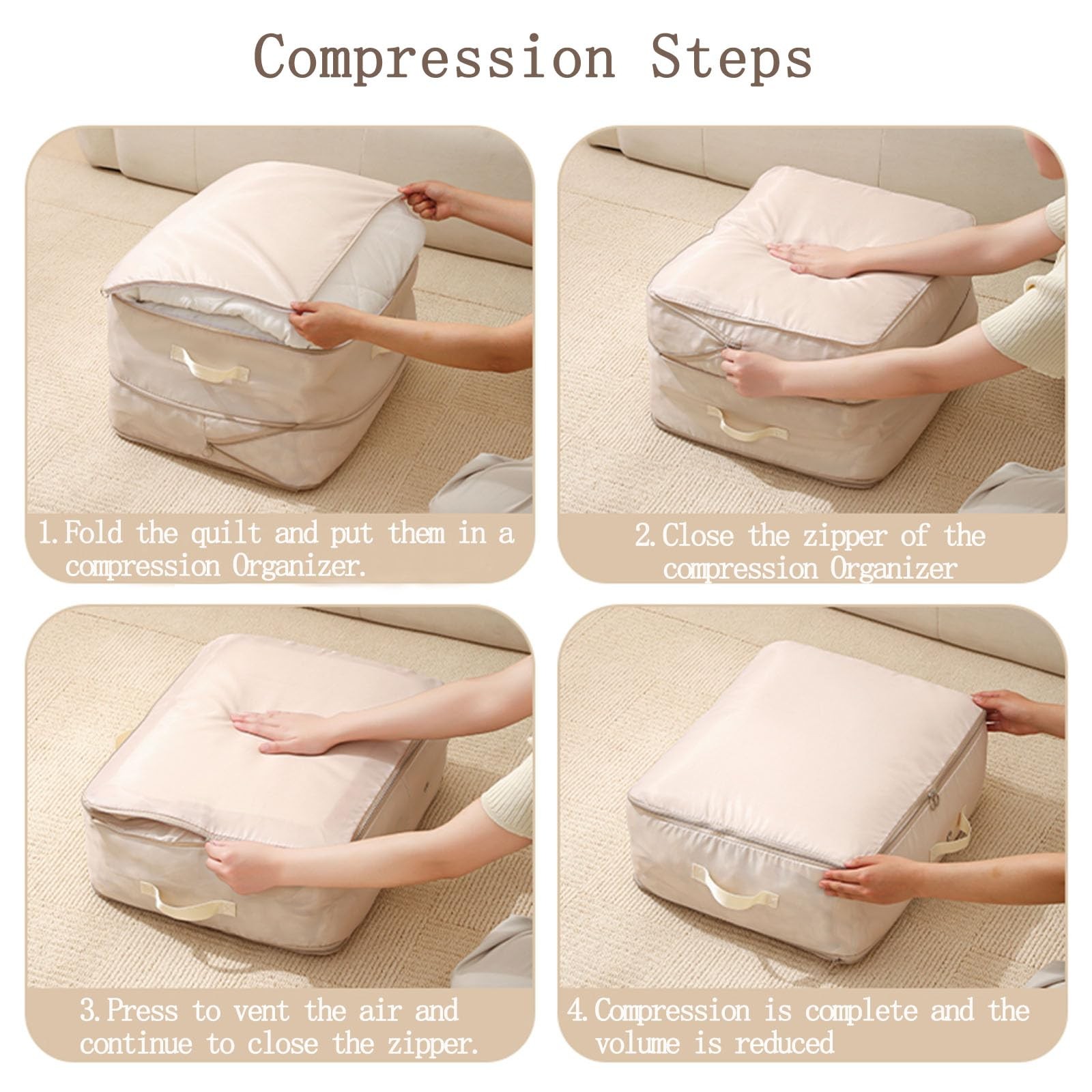 3 PCS Ultra Space Saving Self Compression Organizer, 2025 NEW Comforter Stora…