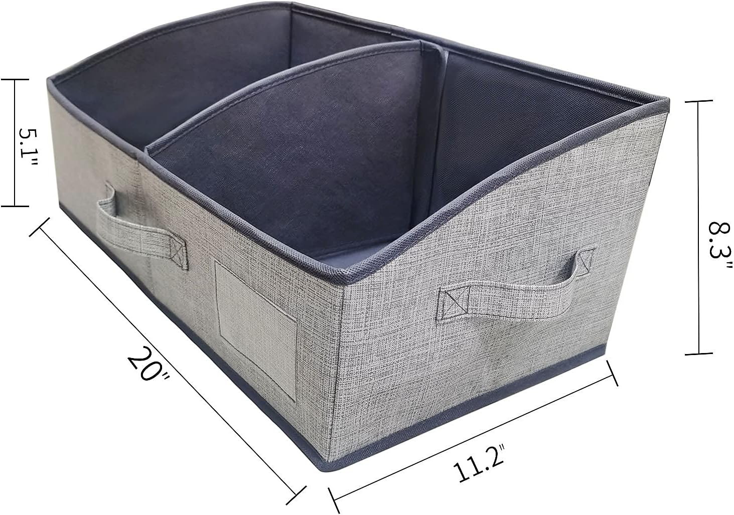 3 Pack Foldable Trapezoid Storage Bins for Clothes, Toys & More – Dark Grey