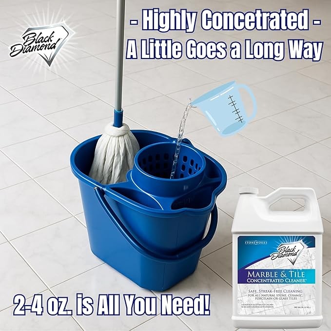 Black Diamond Stoneworks Marble & Tile Floor Cleaner, No-Rinse Concentrate, 1 G