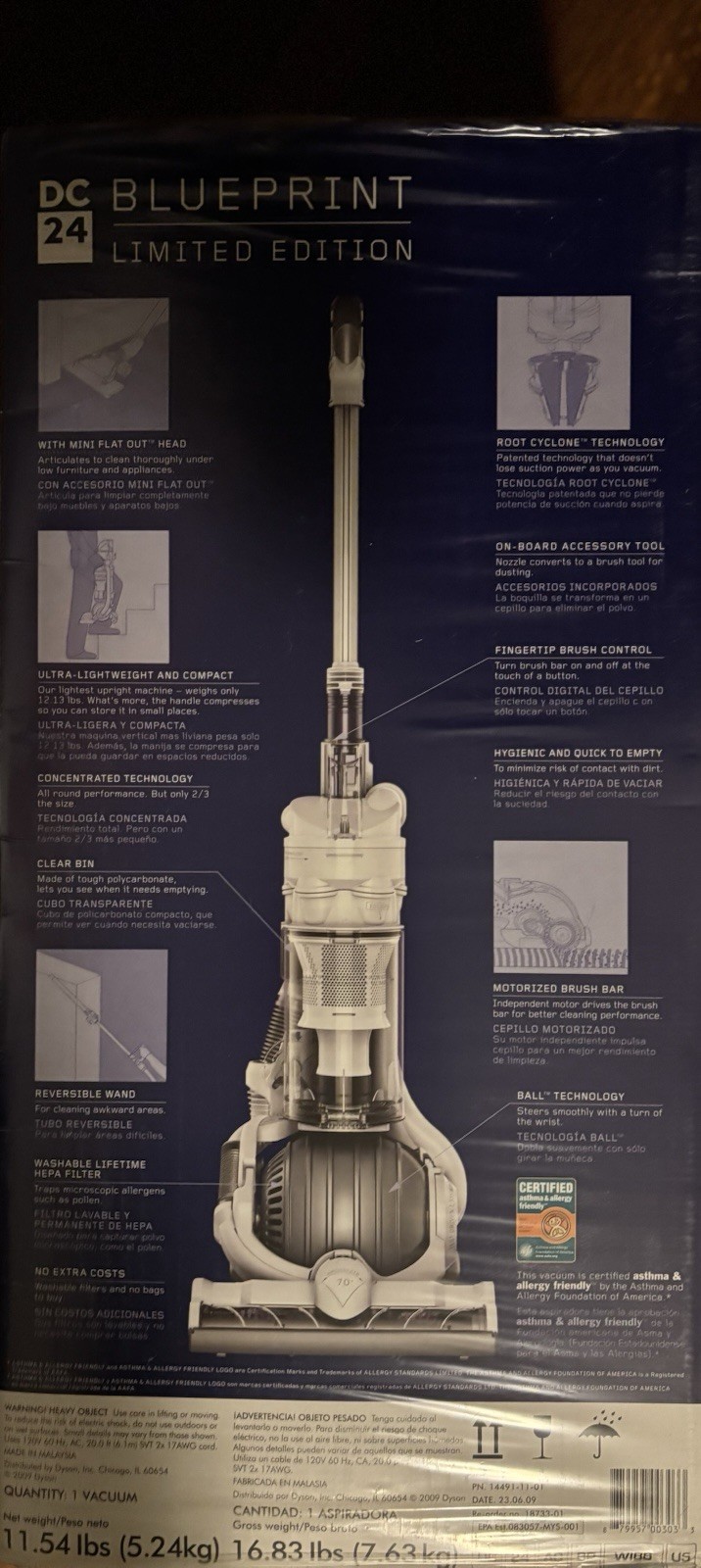 Dyson Ball Blueprint / Limited Edition Upright Vacuum Cleaner NEW Factory Sealed