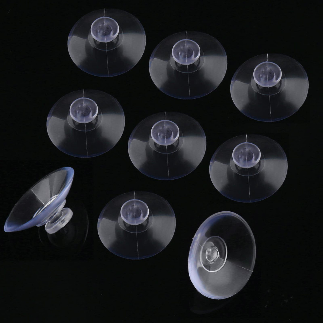 10 Pack Clear Suction Cups for Glass Table Furniture, 20MM Thick PVC Sucker Pads