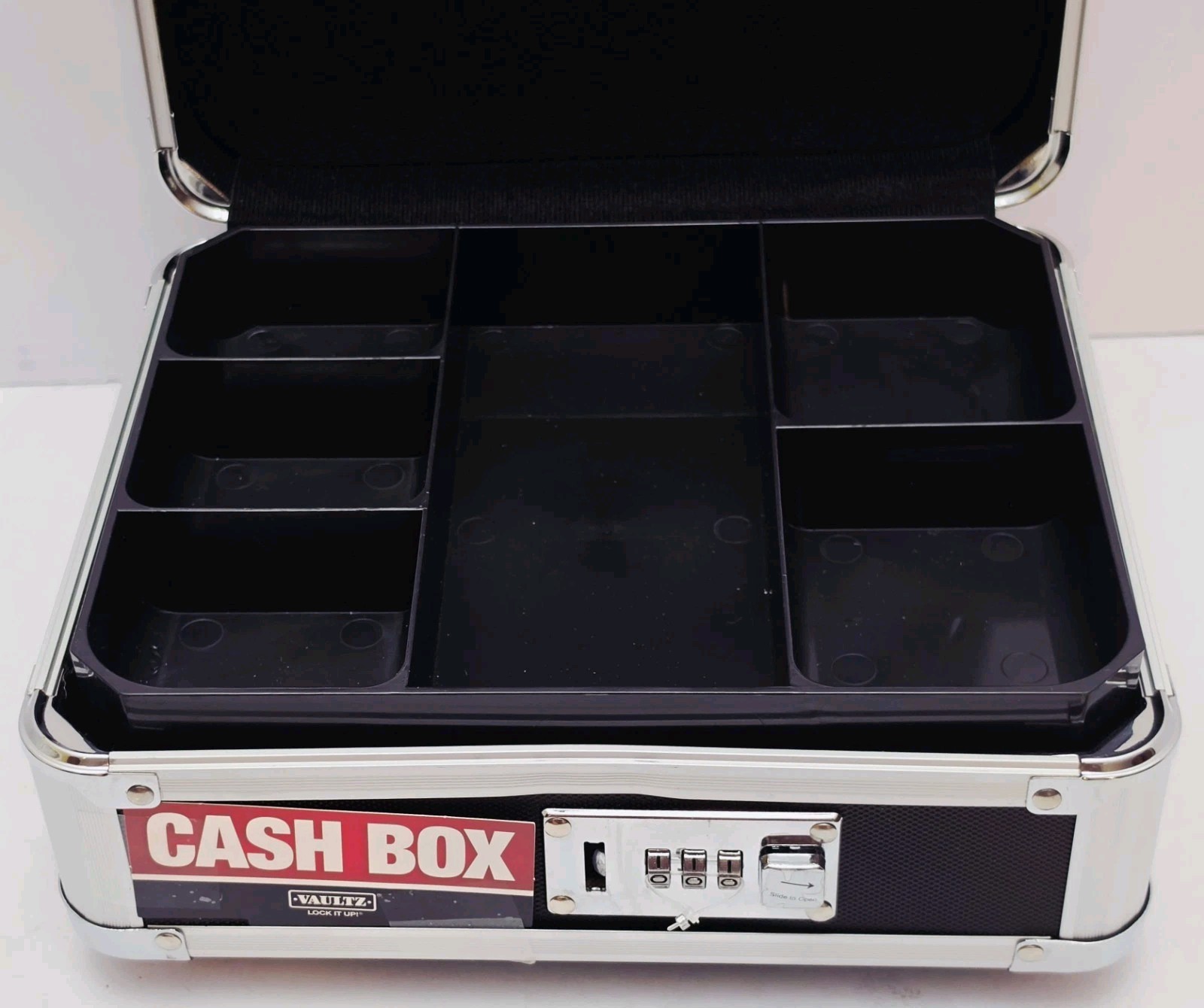 Vaultz Locking Cash Box w/ Combination Lock & Carrying Handle 8.5″x10″x4″, New