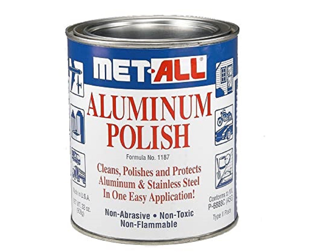 Met-All Aluminum Polish 32 oz. Can