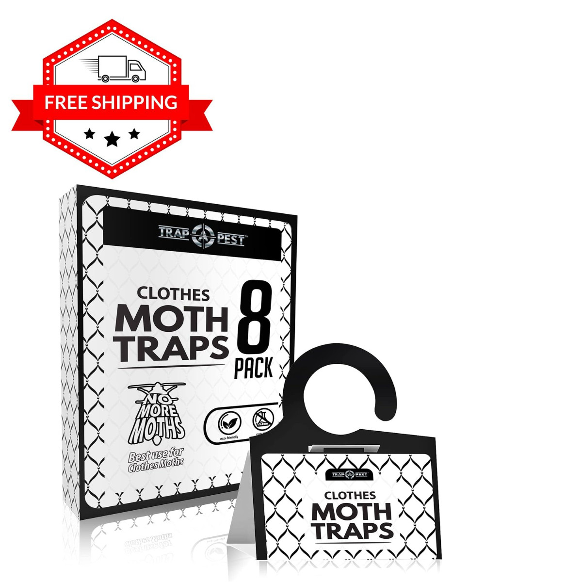 Clothing Moth Traps – 8 Pack – Non Toxic Moth Traps for Clothes with Pheromone A