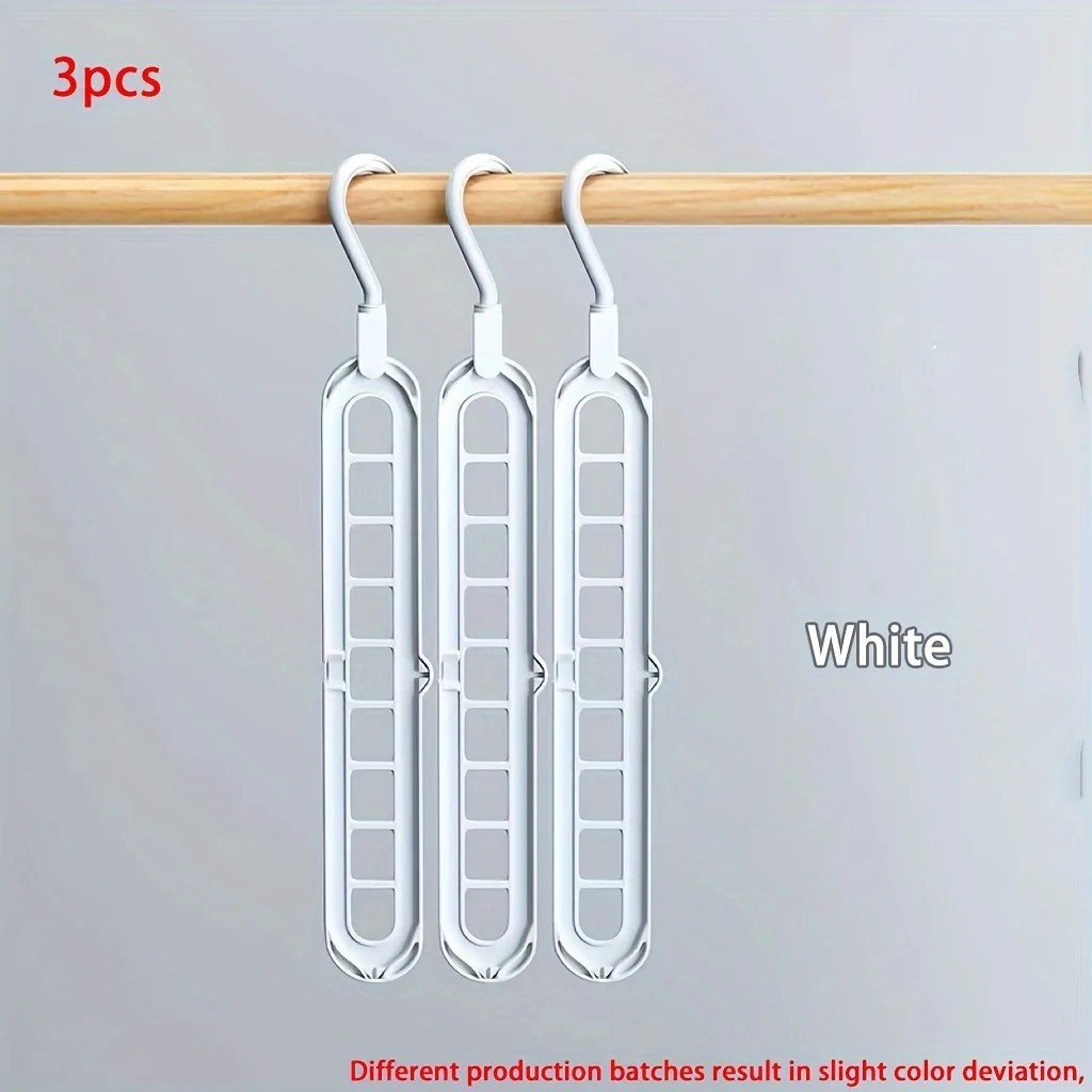 3PCS 9-Hole Foldable Clothes Hangers Space Saving Wardrobe Closet Organizer