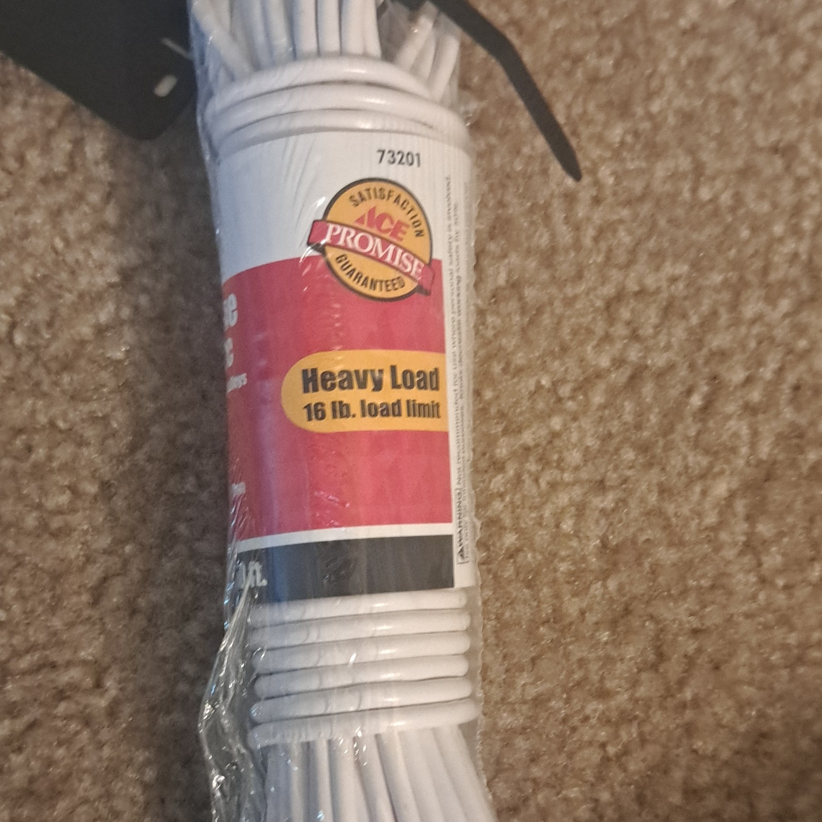 ACE PVC Clothesline 5/32 in x 50 ft White 16 lb Heavy Duty Water/Mildew Res