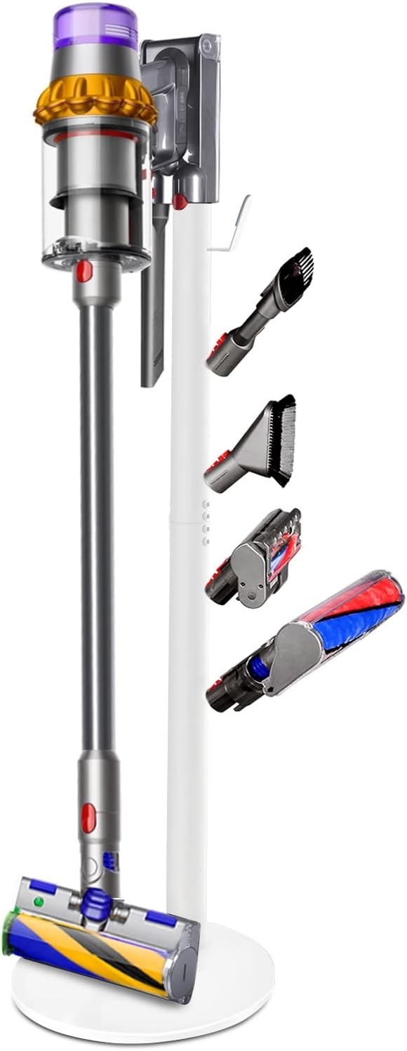 Universal Vacuum Cleaner Docking Station with 5 Hooks – Sturdy & Stylish White