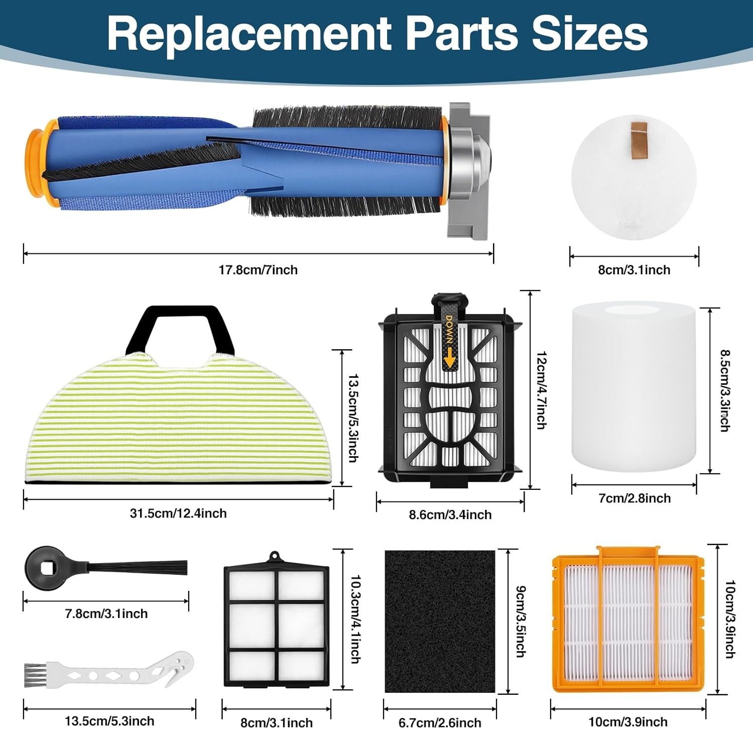 22 Pack Replacement Parts for Shark UR2650WS AV2613WA Matrix Plus 2 in 1 Robot