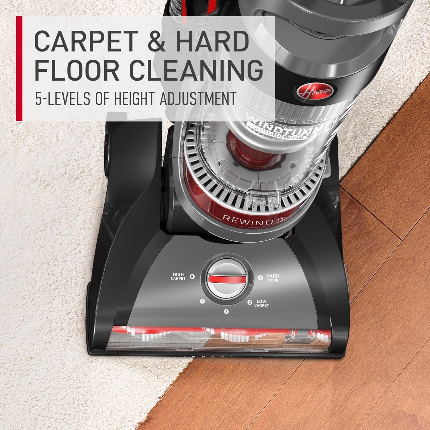 WindTunnel Cord Rewind Pro Bagless Vacuum Cleaner, Corded Upright Vacuum Cleaner