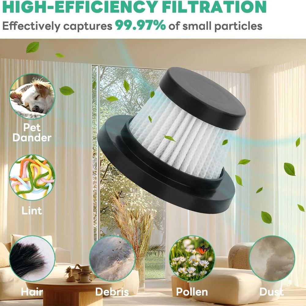 4Pack Washable Reusable Filter For Duck For Vac Compact Cordless Vacuum Cleaner