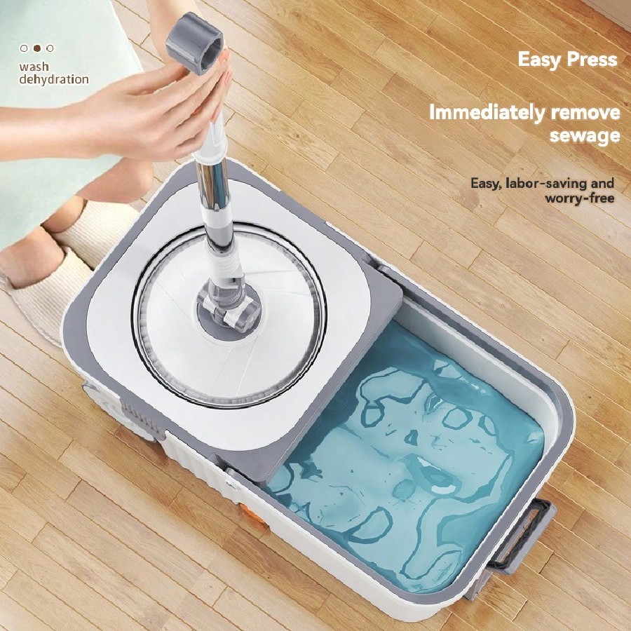 Snugspot 360° Spin Mop And Bucket Set – Drums With 4 Mop Heads, 61″ Stainless