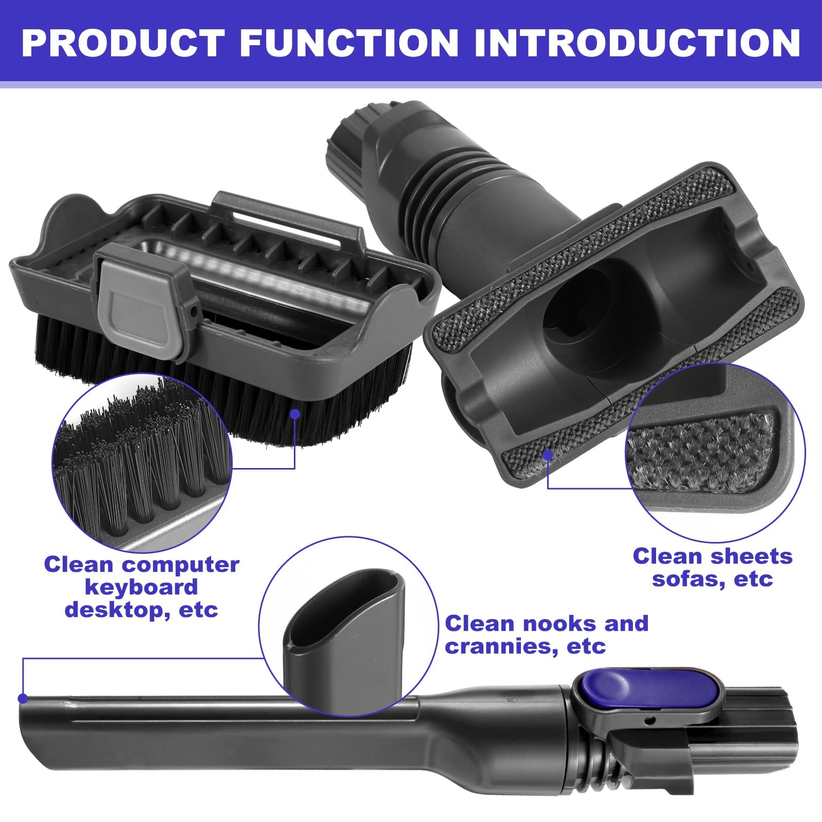 IX141 Vacuum Crevice Tool Brush Parts with Shark Pet Cordless Stick IZ162H IZ…