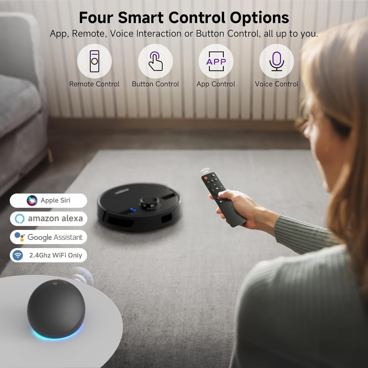MONSGA Robot Vacuum Mop 6000Pa Self Empty LiDAR 180Min APP Control