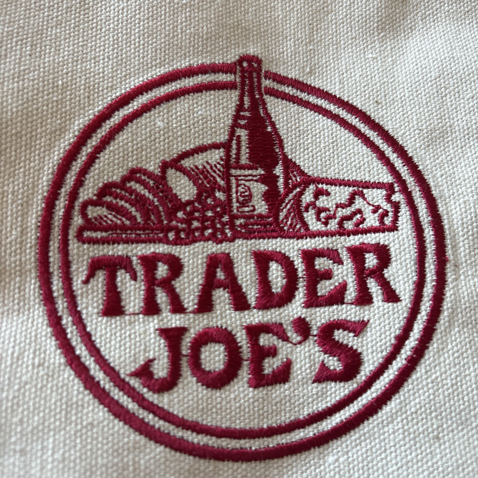 Trader Joe’s Embroidery Special 4 Butterflies 4 Flowers Large Eco Shopping Bag
