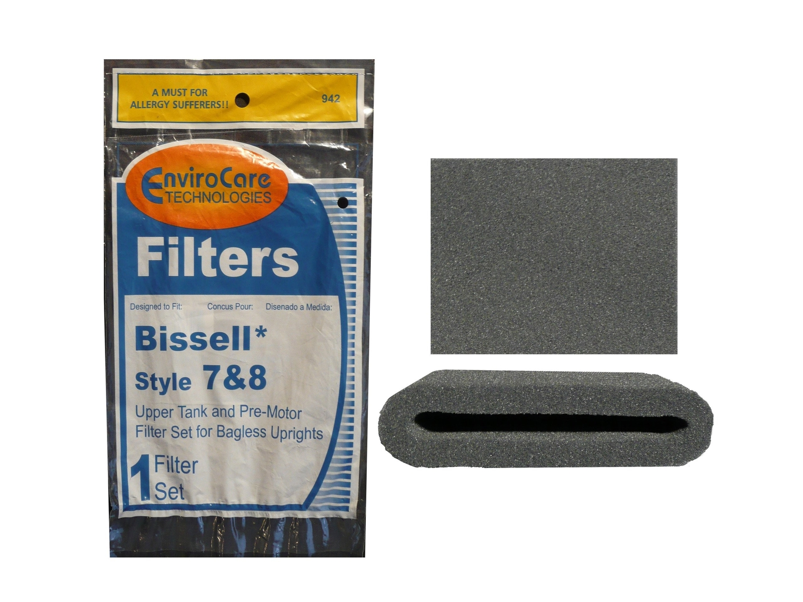1 Set of Bissell Type or Style 7 / 8 / 14 Foam Vacuum Cleaner Filter