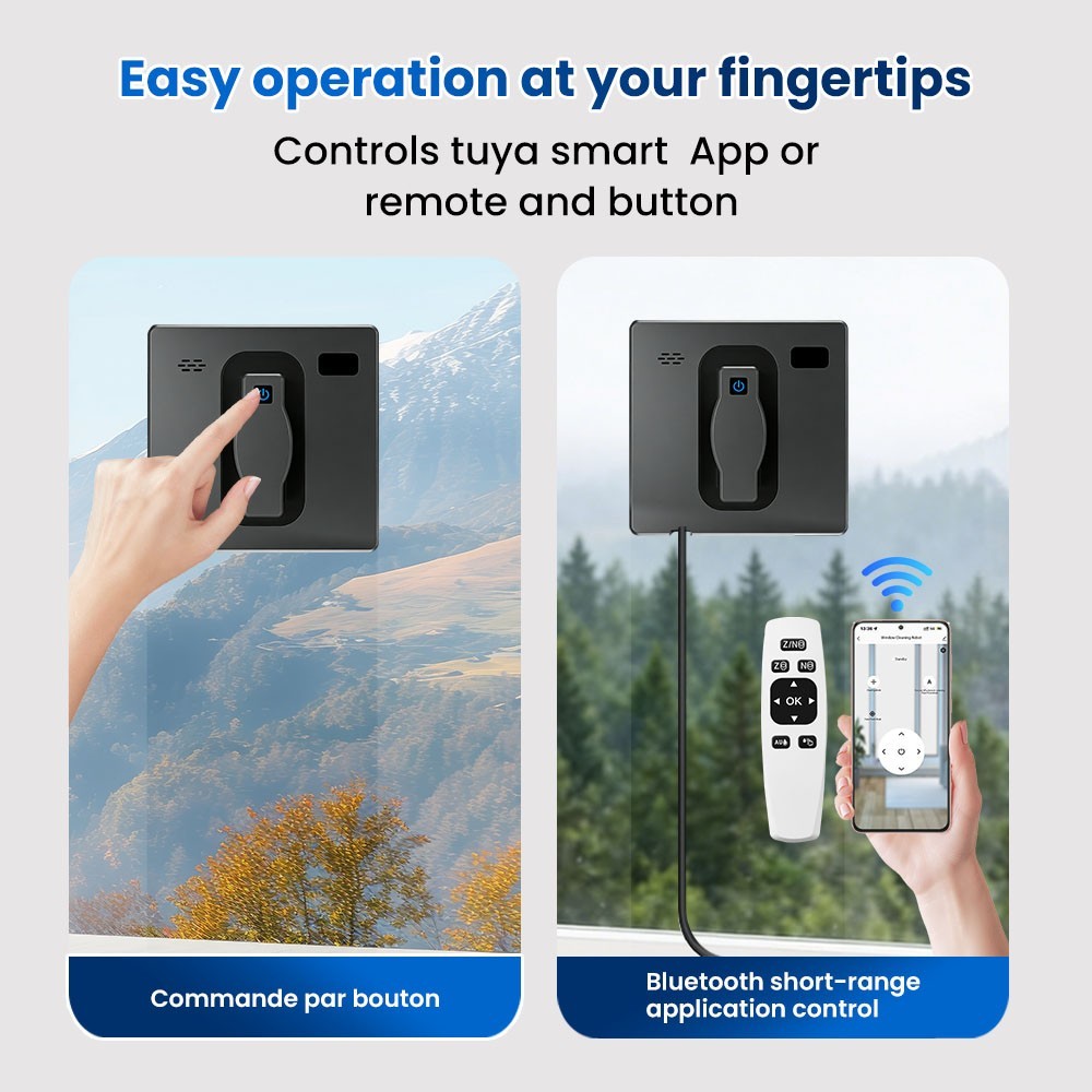 Smart Window Cleaner Robot Automatic Double Spray Head 50ml Water Tank Remote