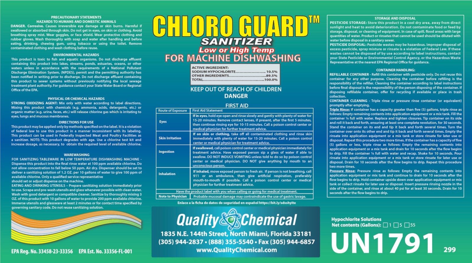 Chloro guard Low Temp / 4 Gallon Case