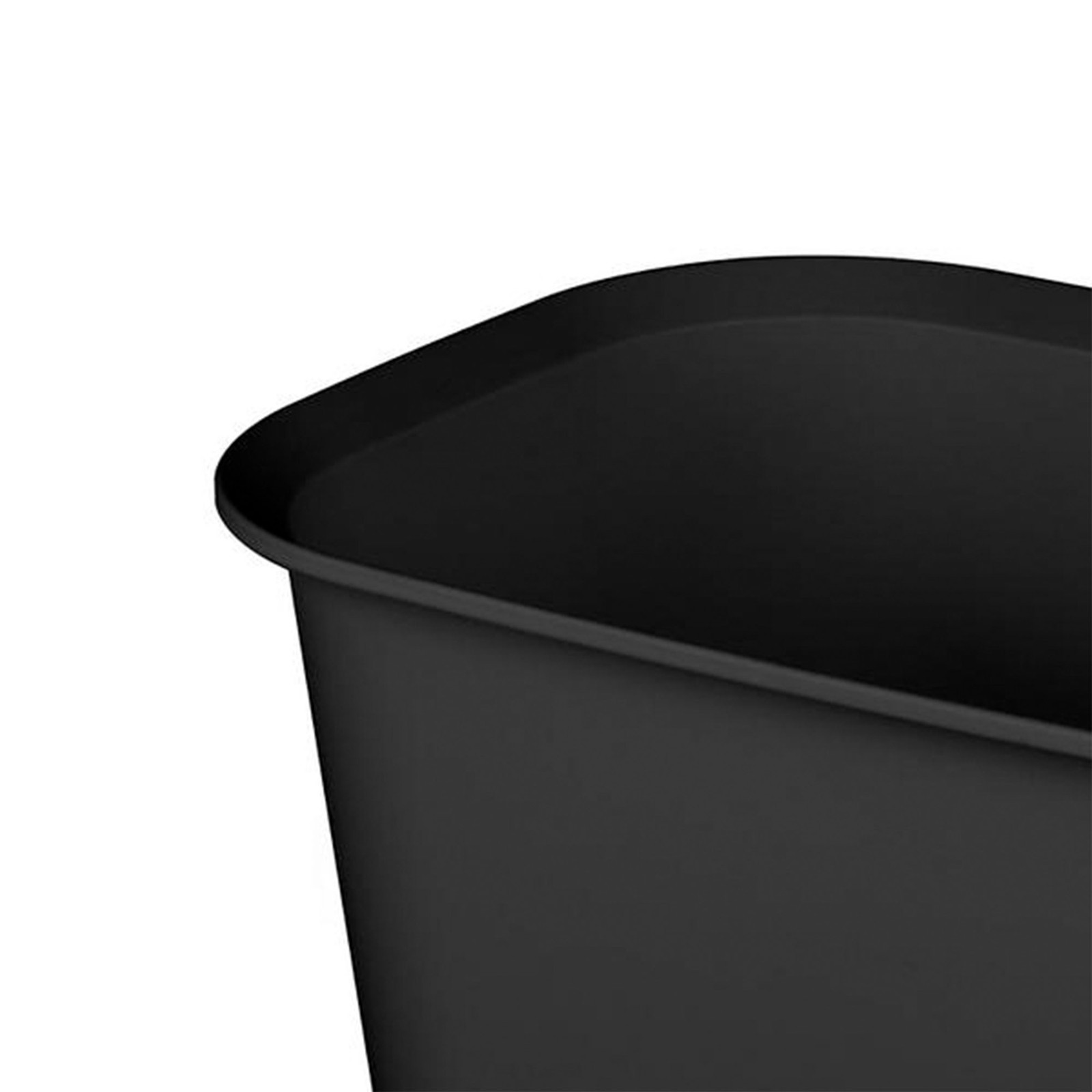 Sterilite Rectangular Wastebasket 5.5 Gallon Open Top Trash Bin, 6 Pack, Black