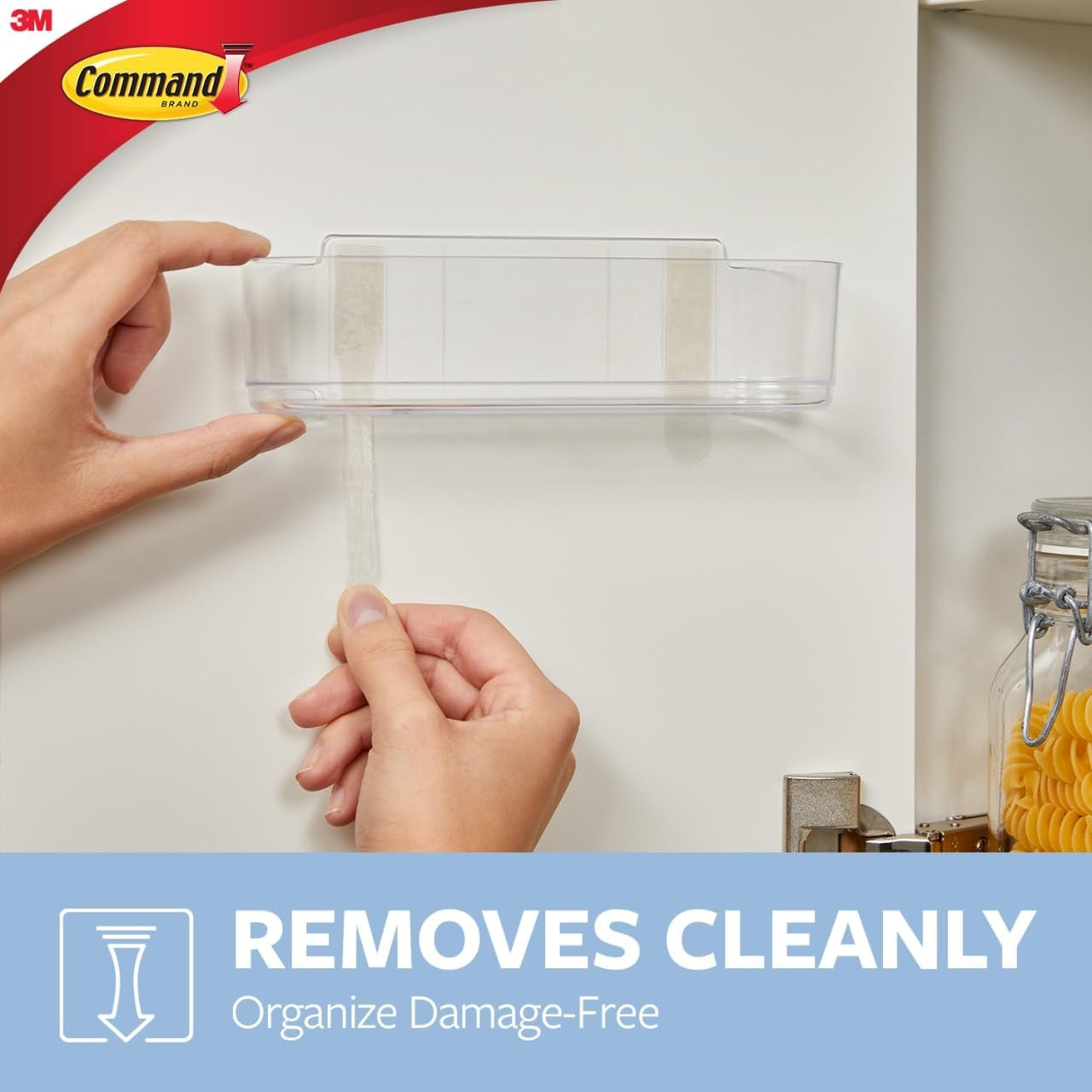 Large Wall Mount Caddy Organizer Clear Adhesive Storage Basket 4 lb Hold