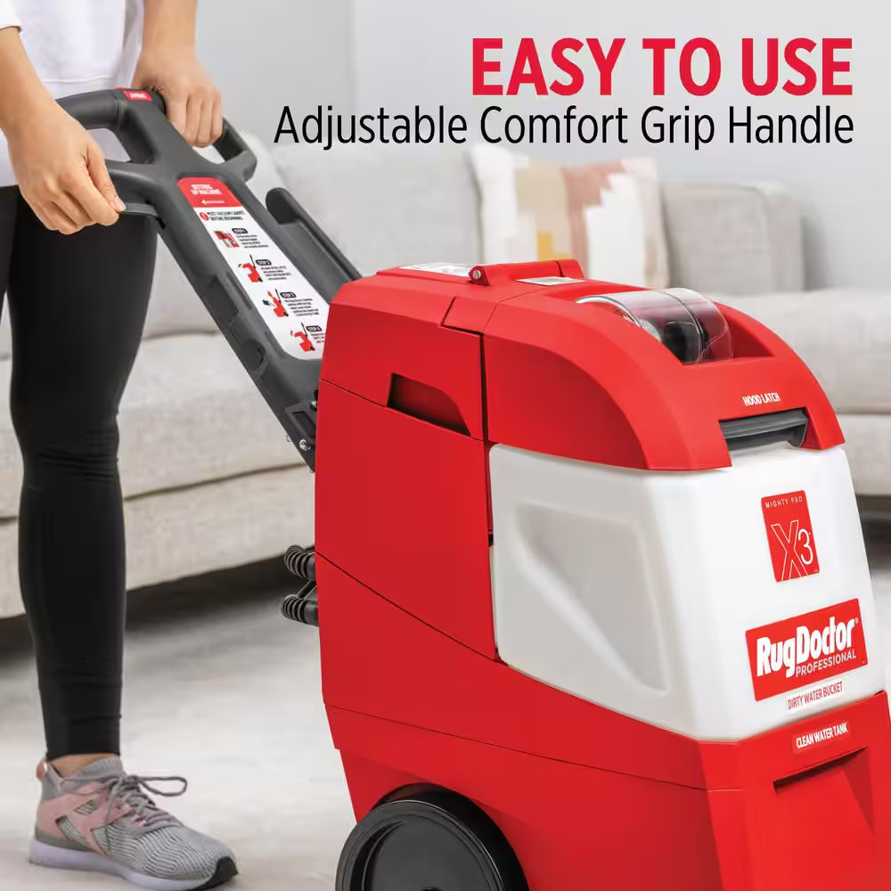 Mighty Pro X3 Commercial Upright Carpet Cleaner with Large Red Pro Pack
