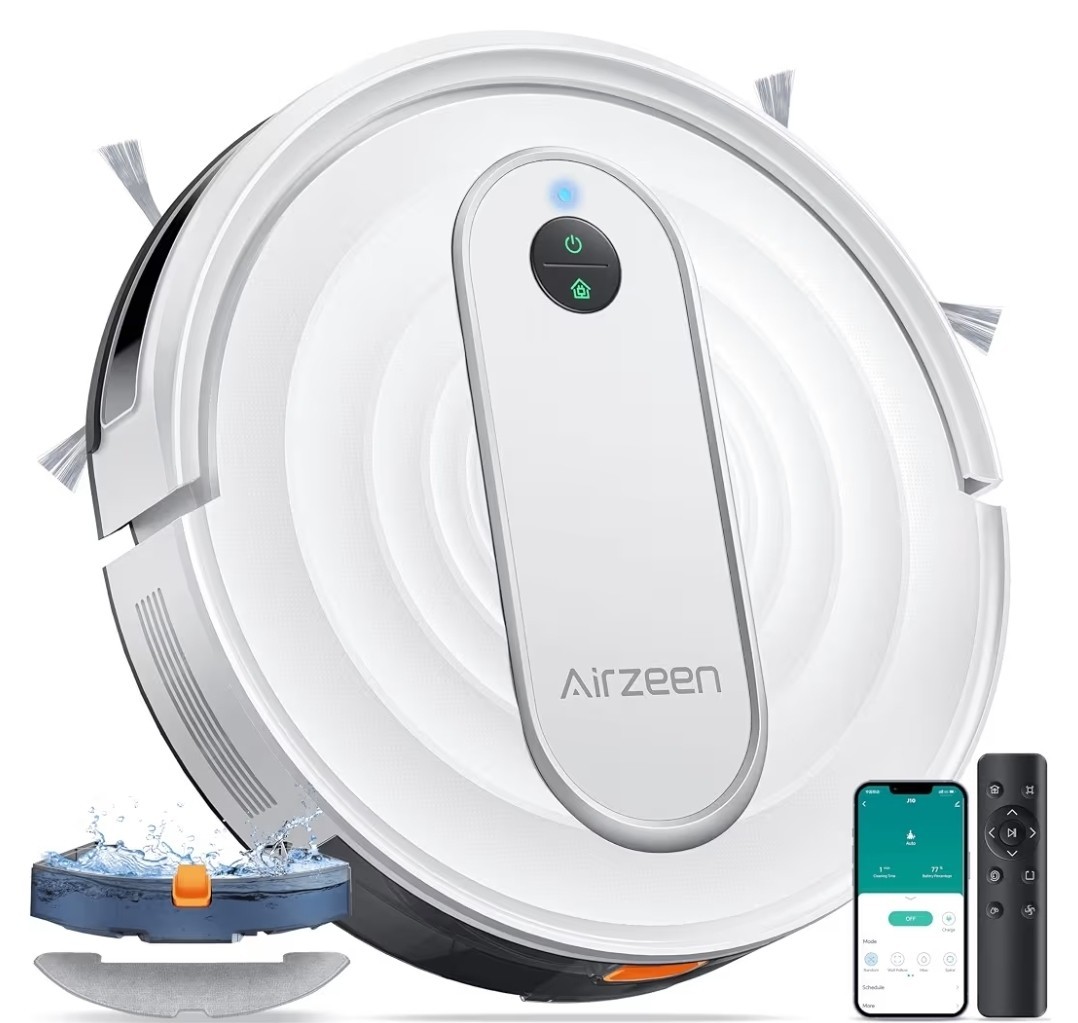 Airzeen J10 Robot Vacuum Cleaner 32W 19V Mop Carpet Hard Floors New