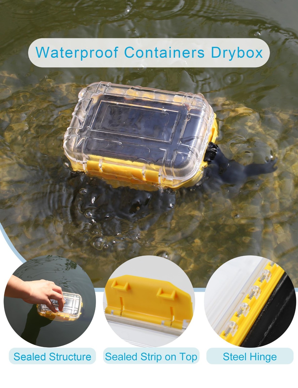 Small Waterproof Container Drybox Hard Shell Storage Case For Outdoor 5.5 Inches