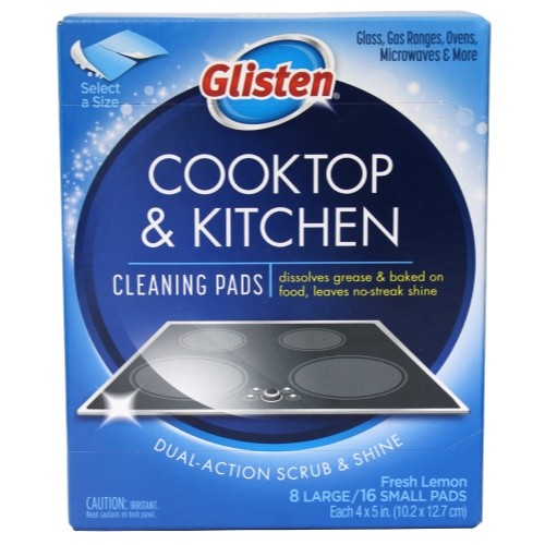 Glisten Cooktop & Kitchen Cleaning Pads, 8 Large/16 Small Pads (3 Pack)