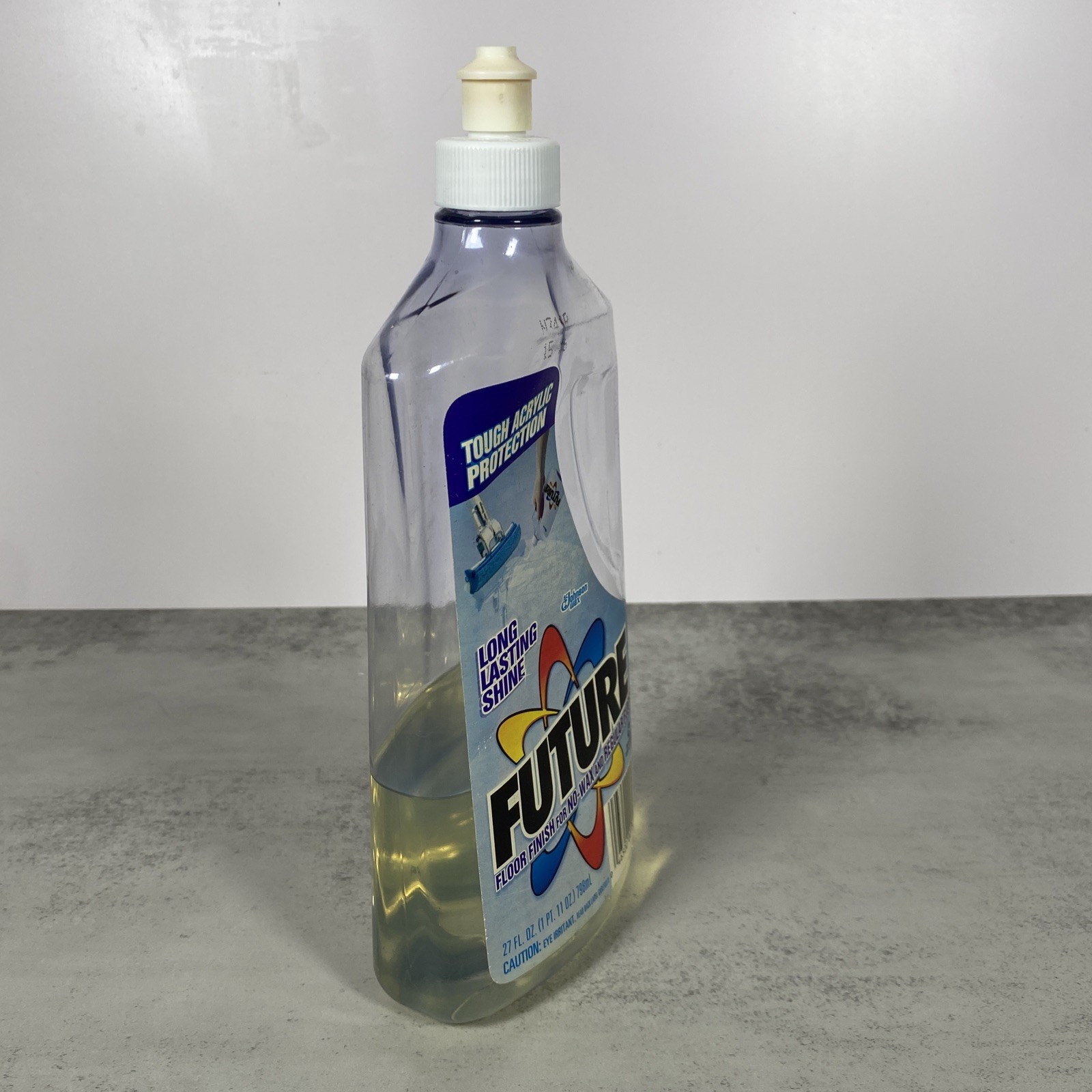 Vintage FUTURE Floor Finish Atomic Label 27 oz Johnson Wax 1997 Bottle 30% Full