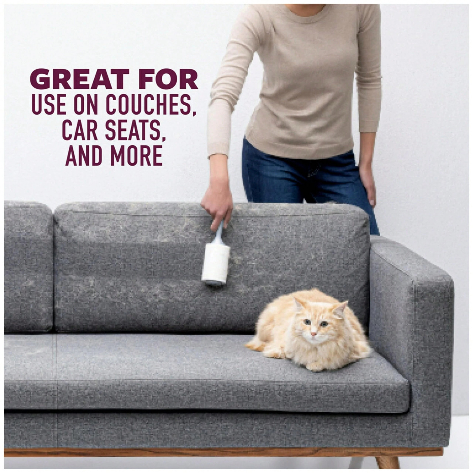 Extra Sticky Roller Dog Cat Hair, Fuzz Lint Remover Sheet For Cloth & Carpet
