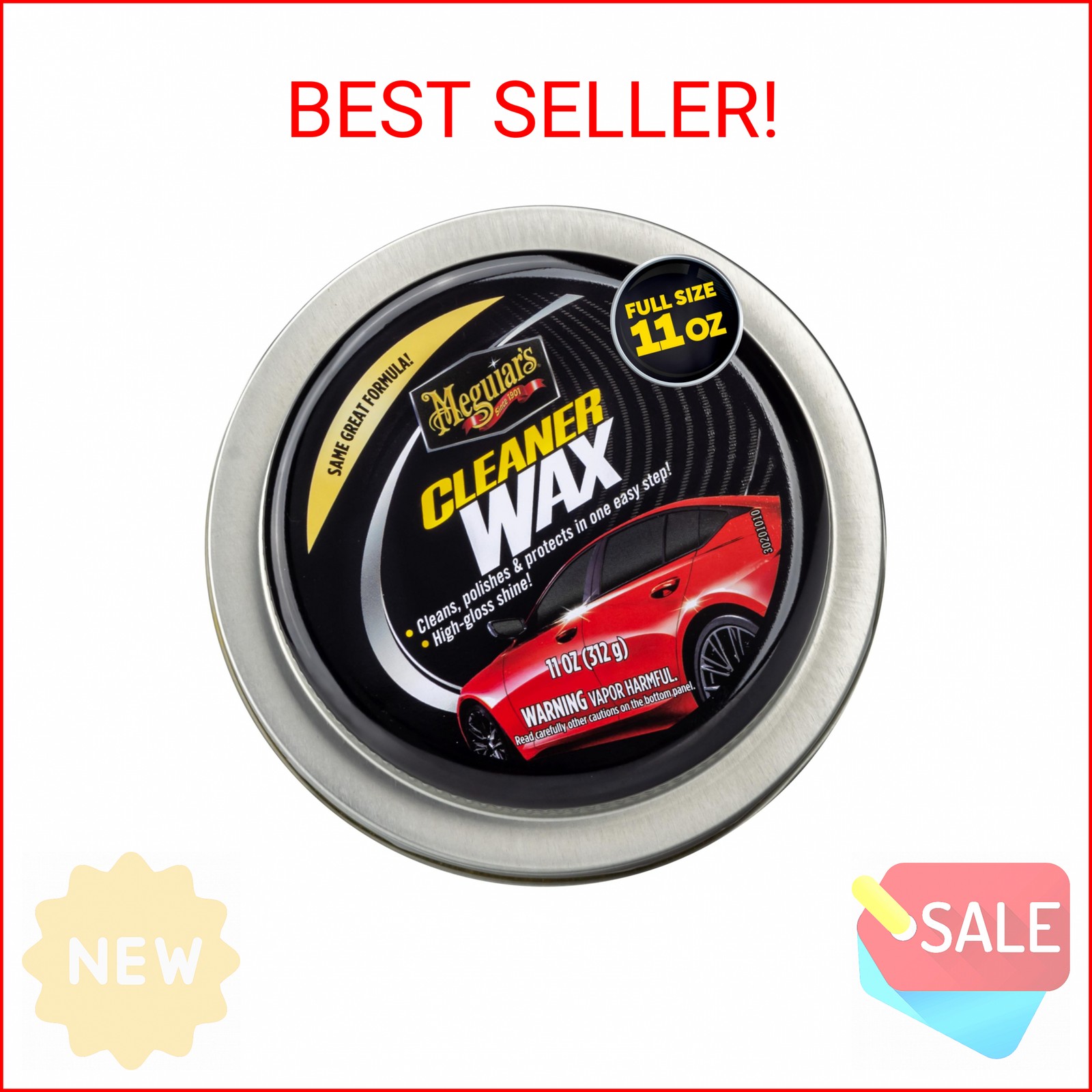 Meguiar’s Cleaner Wax, Easy-to-Use Paste Wax that Removes Light Defects, 12 Oz