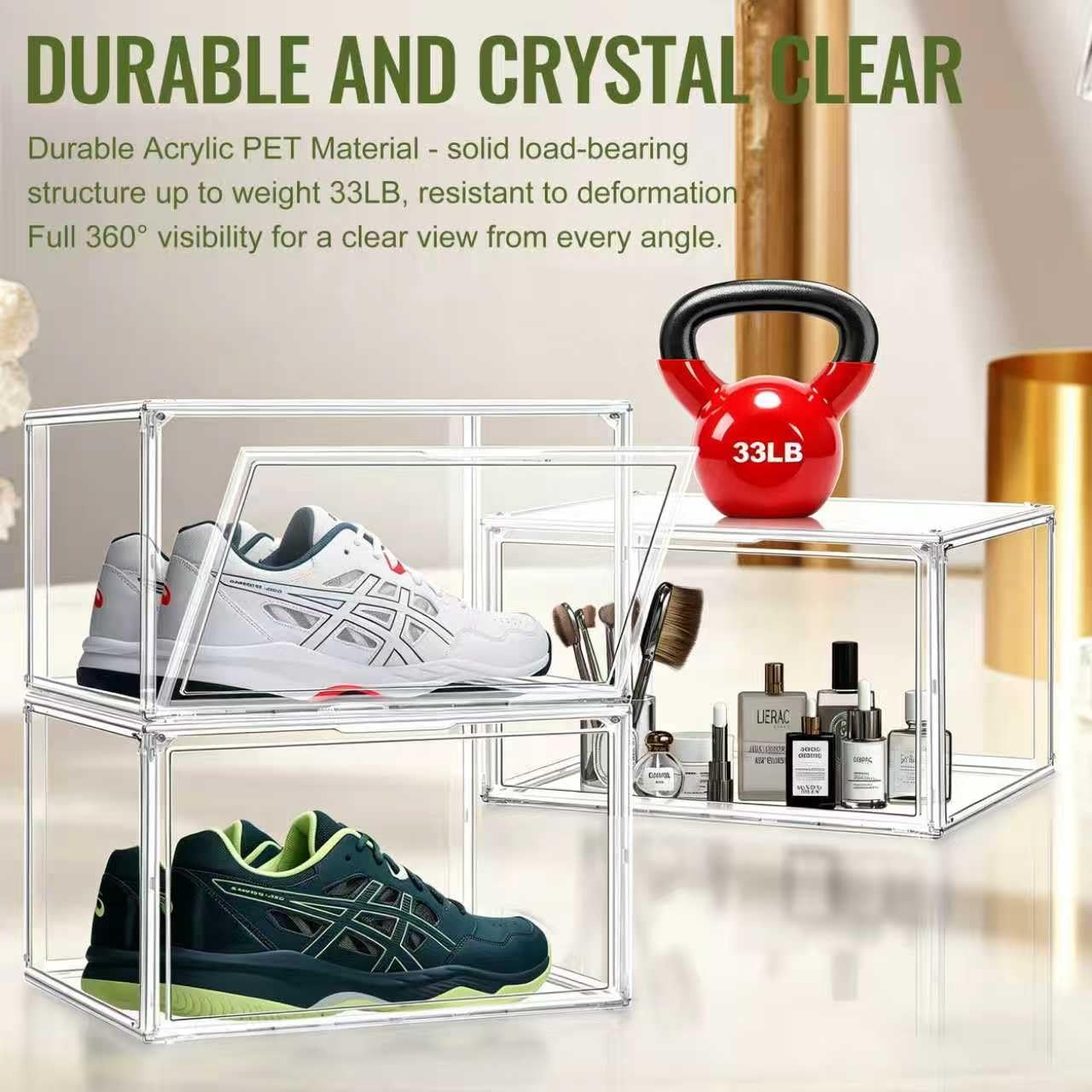 DAYOOH Clear Acrylic Shoe Box Size 14, Stackable Everyday Large,