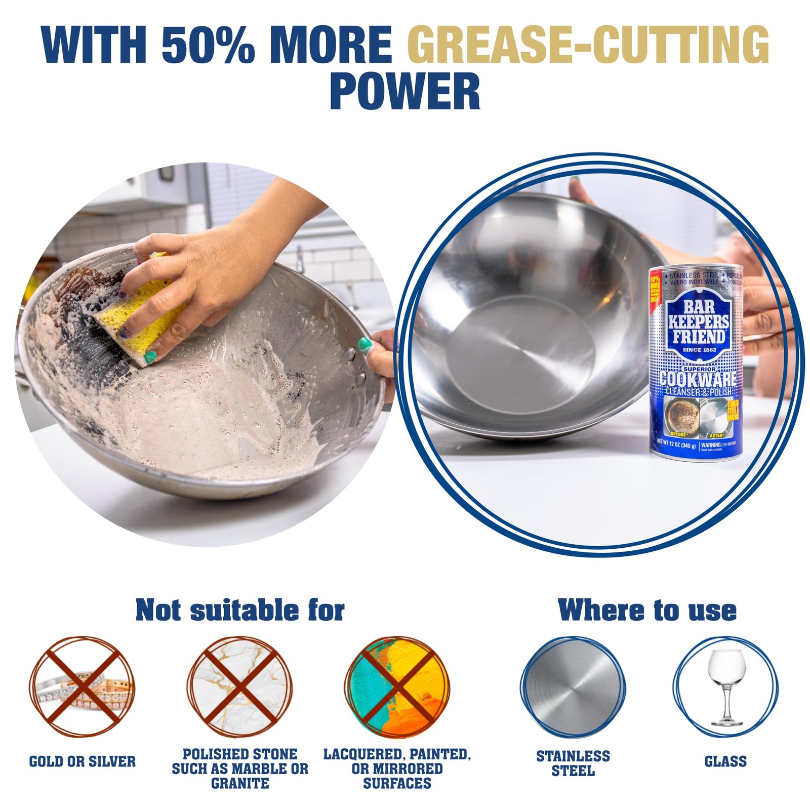 Bar Keepers Friend Cookware Cleanser & Polish (2 x 12 12 Ounce (Pack of 2)