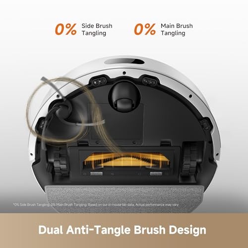 Robot Vac and Mop Combo with 20,000Pa Suction, Anti D20 Air Plus White