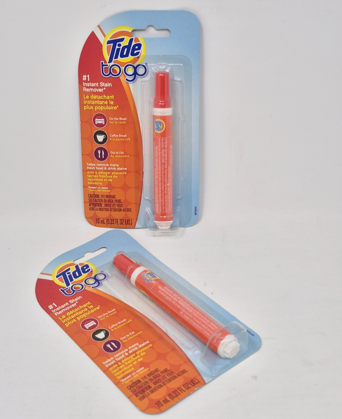Lot of 2 Tide-To-Go Pens #1 Instant Stain Remover Stick – removes food stains