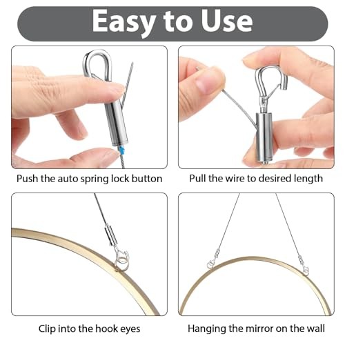 2PCS Adjustable Picture Hanging Wire Kit,Heavy 5.7 x 2.7 x0.7inch, 1M2PCS