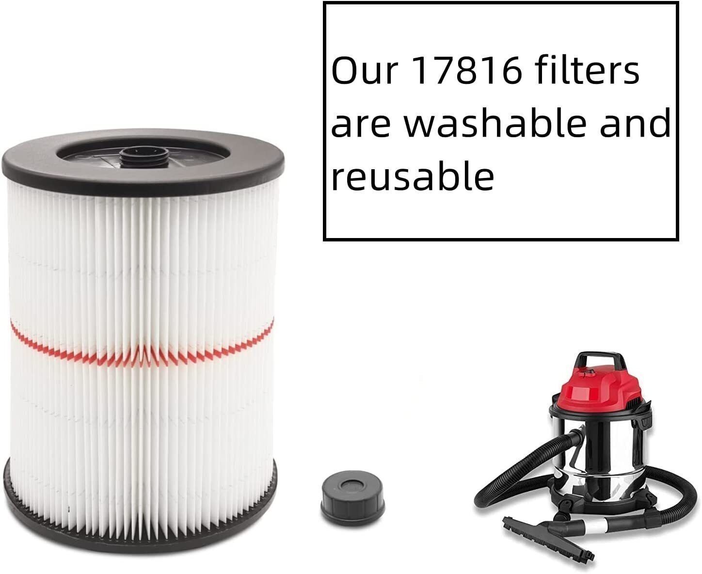 9-17816 Replacement Cartridge Filter Wet Dry Air Filter For Shop Vac Craftsman