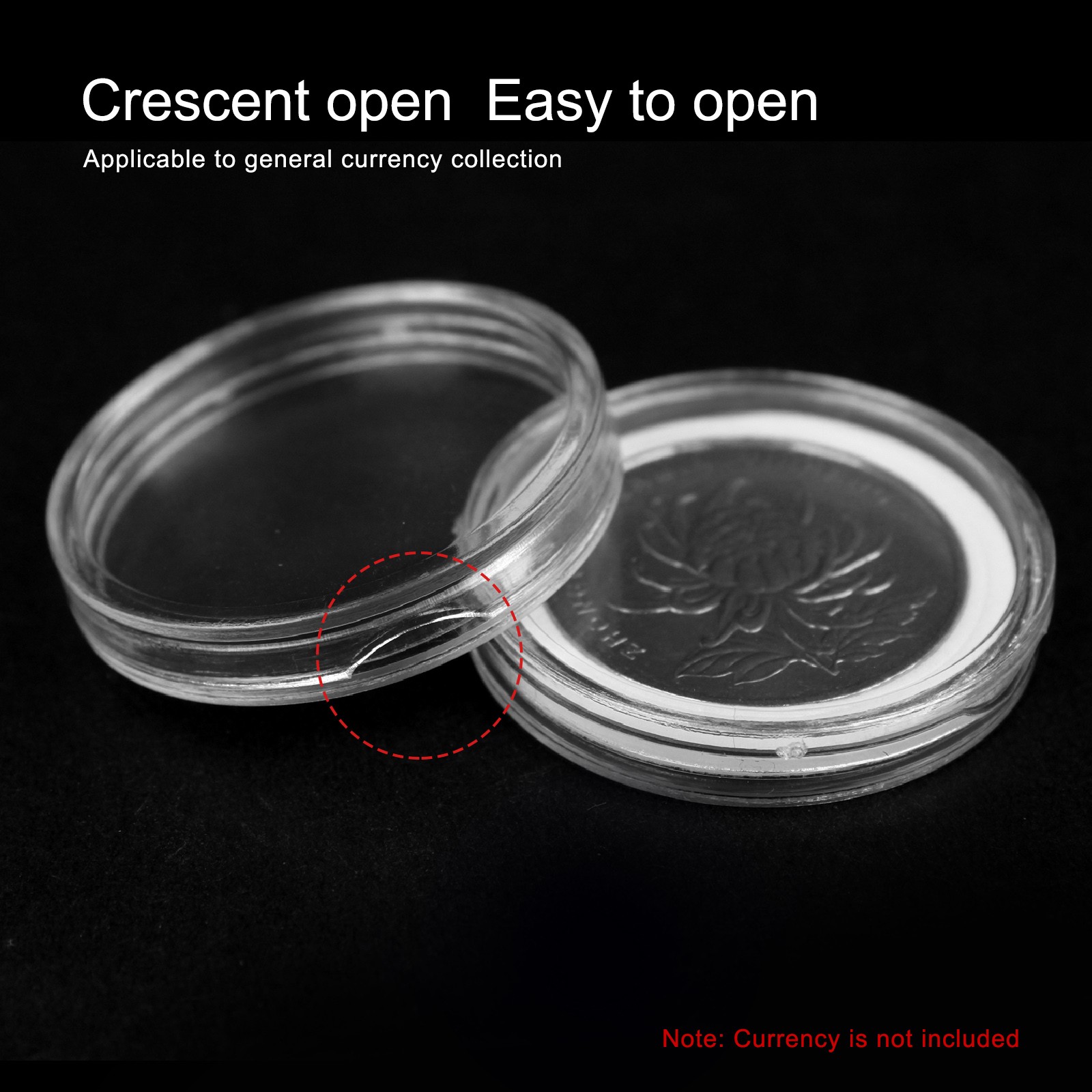 100Pcs 30mm Coin Capsule Container Storage Box Holder Case Clear Round Plastic