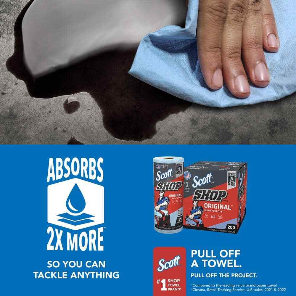 Scott Blue Cleaning Shop Towels (3-Pack) – Heavy Duty Cleaning Wipes for Worksho