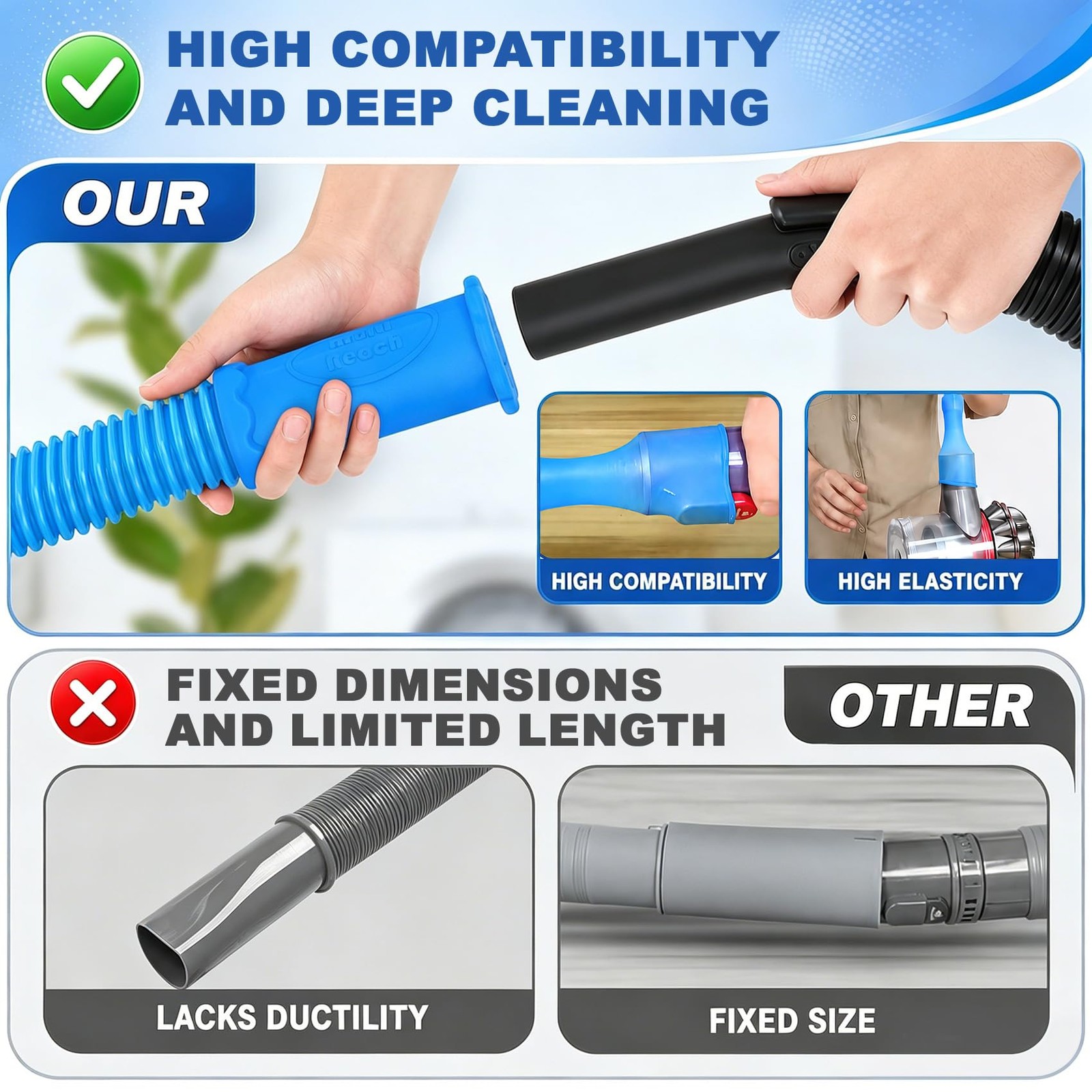 2 Pieces Dryer Vent Cleaner Kit Compatible with Most Vacuum Cleaner, Dryer Lint