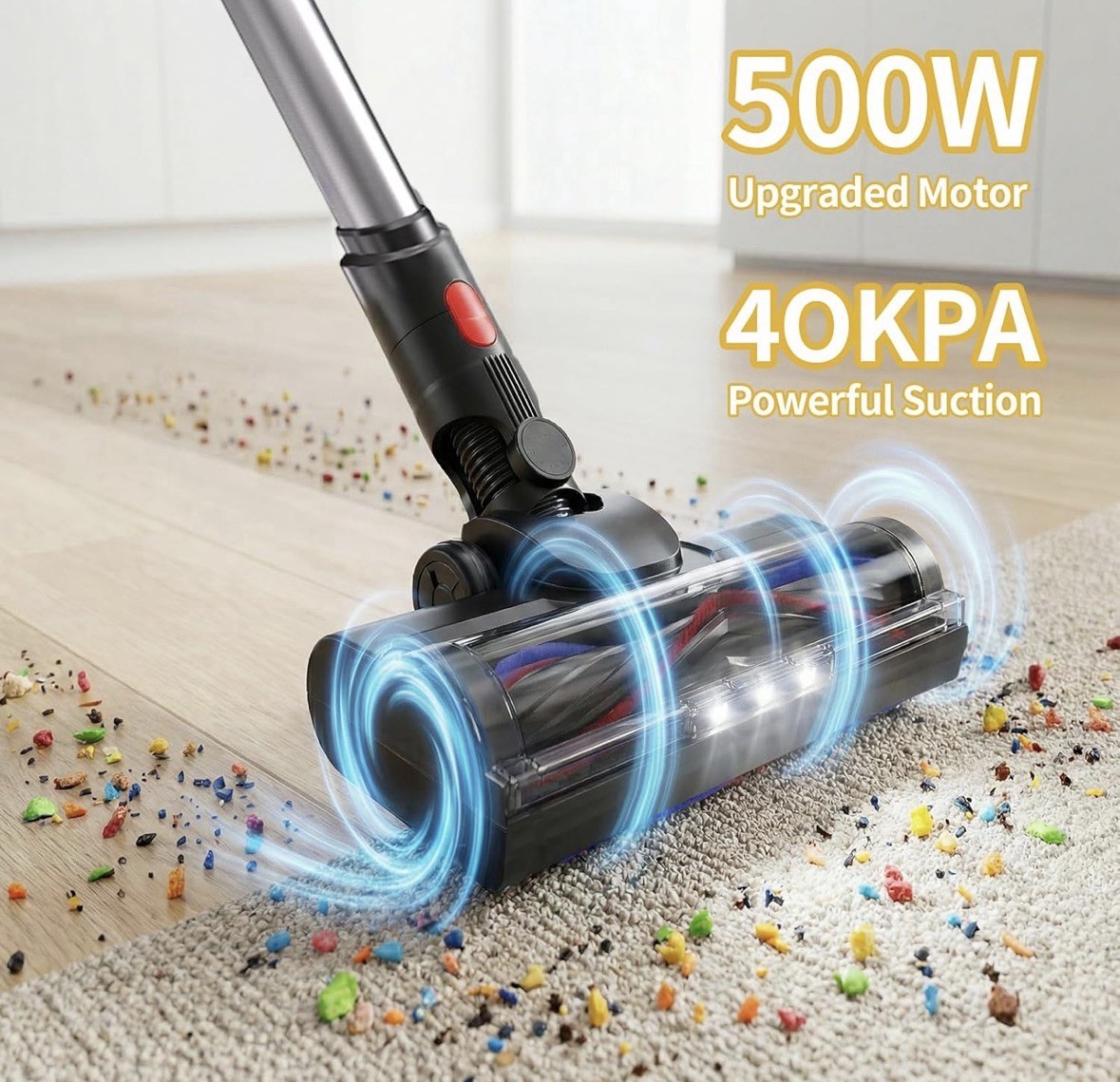 Cordless Vacuum Cleaner 40KPA 500 W Up To 45 Min. Of Run Time