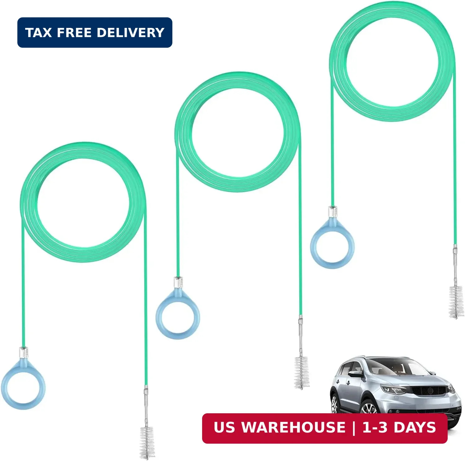 3 pcs Auto Sunroof Drain Cleaning Tool, 120 Inch Long Flexible Tube Cleaning Bru