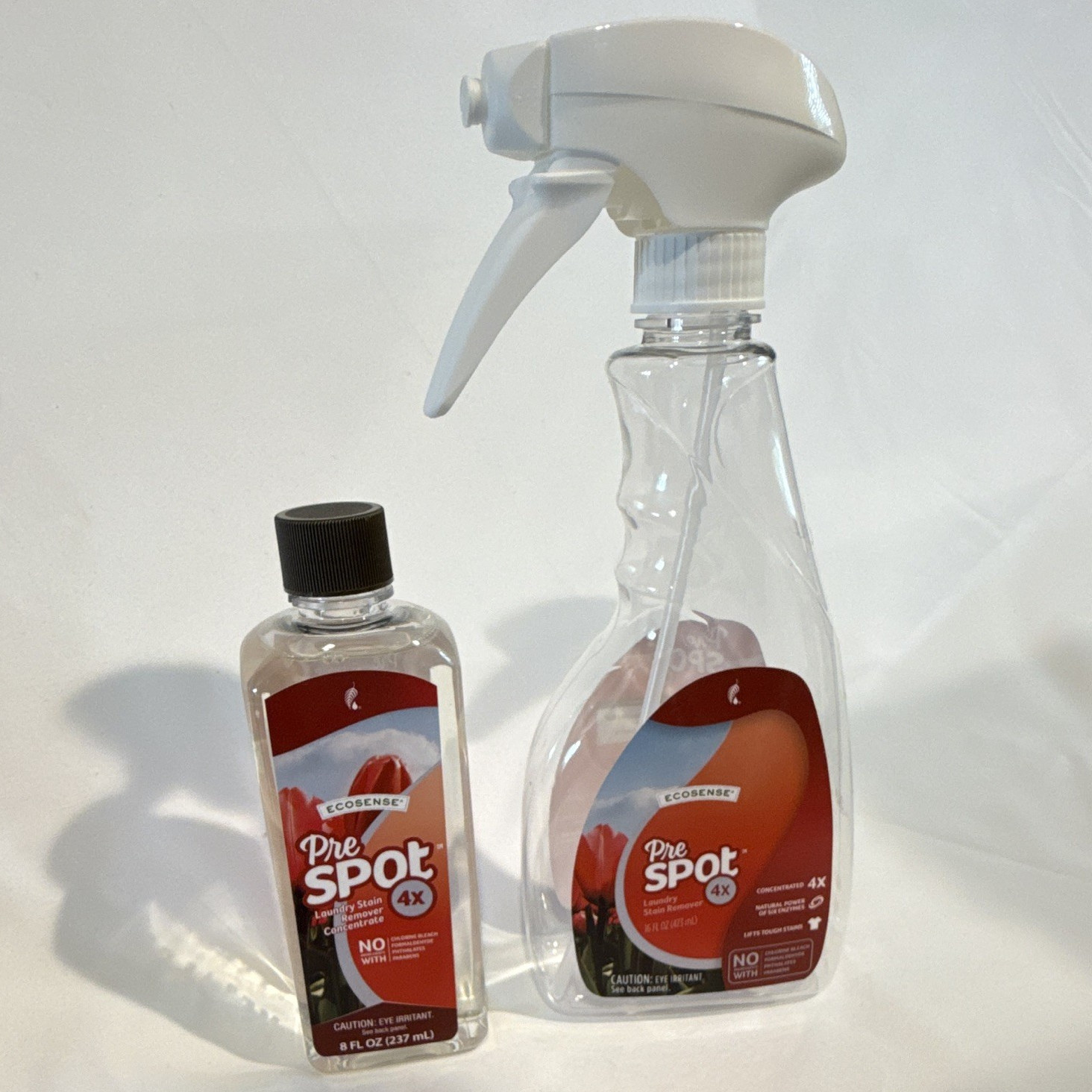 Ecosense PreSpot 4X Concentrated Fabric Stain Remover 8 fl oz 2 Pack + Spray