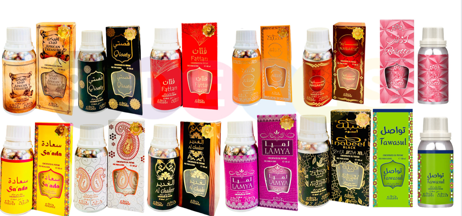 Nabeel Oil Perfume 100ml Aluminum can Available in 12 Fragrances Alcohol Free