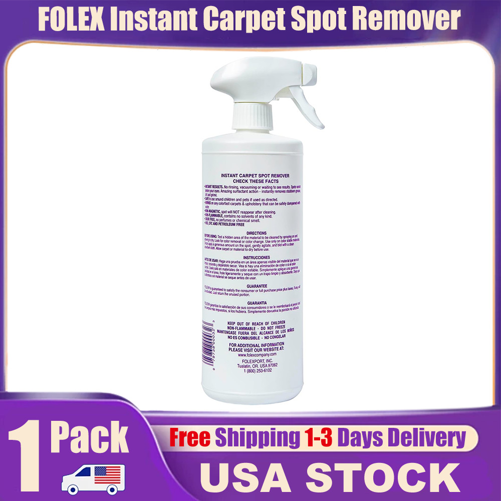 FOLEX 32oz Carpet Spot Remover for Pet & Food Stains, With Cleaning Cloth